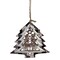 Northlight 4" Black and White Buffalo Plaid  Christmas Tree with Reindeer Ornament